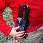 Aquapac Slide-on Belt Dock on belt in use with VHF radio