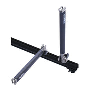 Eckla Folding Upright Kayak Roofrack Transport Bars attached to T-slot roof rack