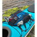 Gearlab Outdoors Deck Pod 2 Deck Bag attached to kayak with bilge pump stored