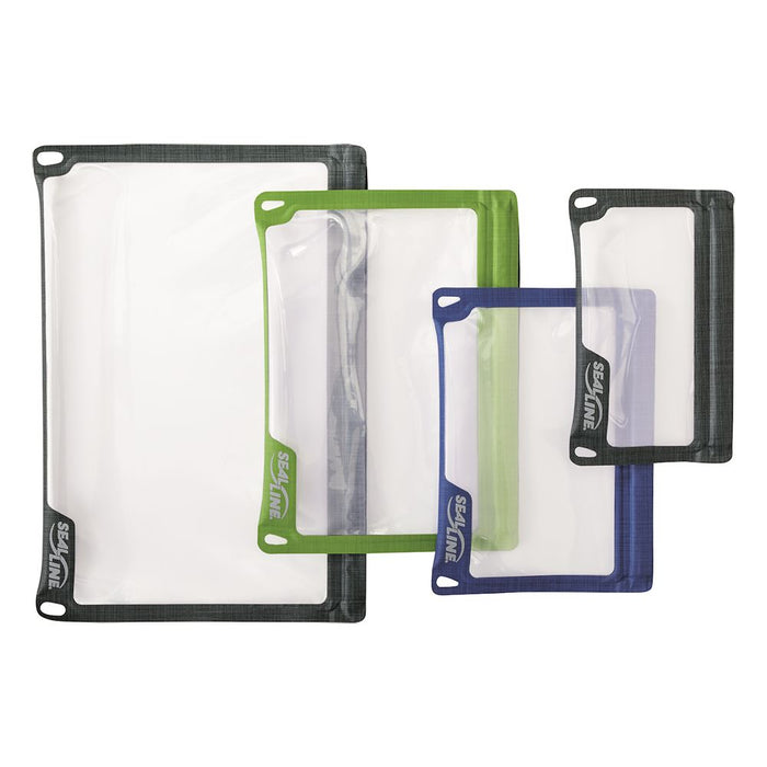 SealLine E-Case, Waterproof Phone and Tablet Dry Cases showing sizes and colours available